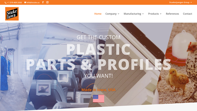 Get the custom PLASTIC PARTS & PROFILES you want!  STUKE IOWA America