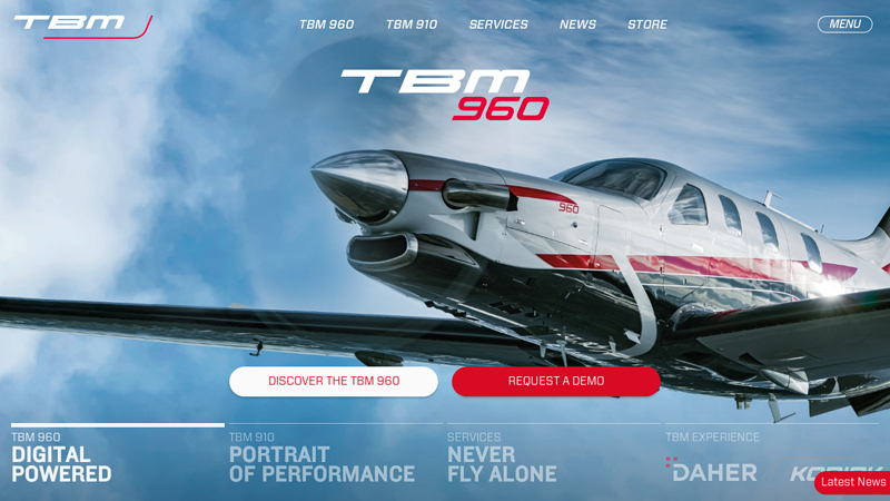 Daher, turboprop aircraft manufacturer - TBM 960, TBM 910, Kodiak 100 series III and support all previous models.