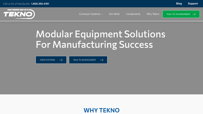 Tekno Modular Equipment Solutions - Manufacturing Success