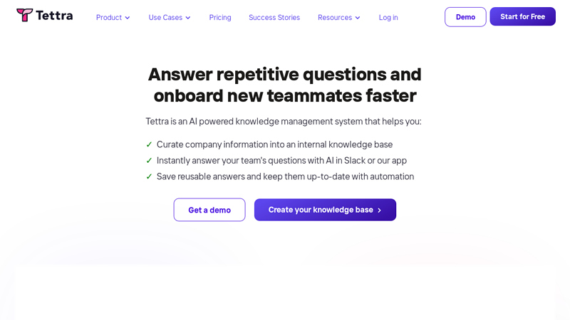 Tettra | AI Internal Knowledge Base & Knowledge Management