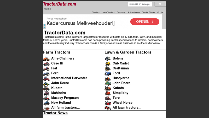 TractorData.com - information on all makes and models of tractors