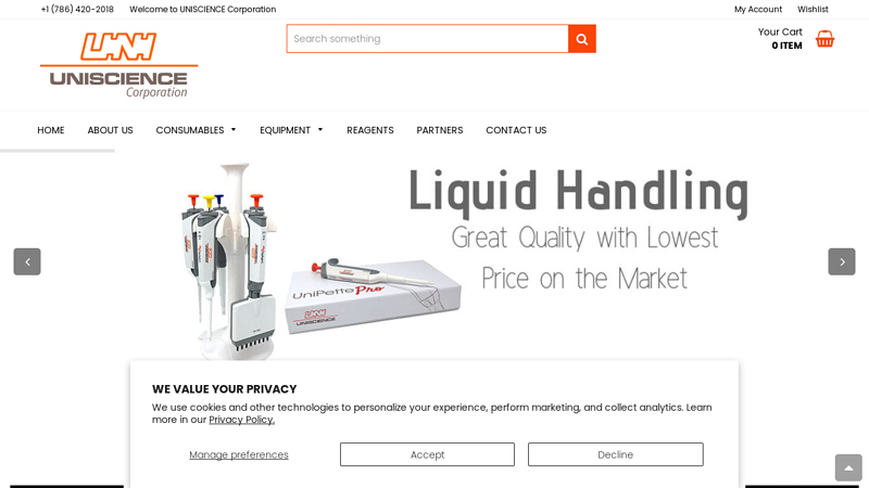 Uniscience Corp - Lab Supplies, Buy Today on Online Store; Uniscience Corp - Lab Supplies, Buy Today on Online Store