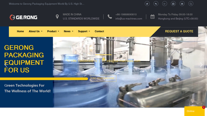 Chinese Machines Manufacturer for US Customers! - Filling bottling line,Capper,Sealer,Labeler,Packaging machinery,Form-fill&seal,End packaging line,Integrated packaging line,Processing equipment,Other machinery