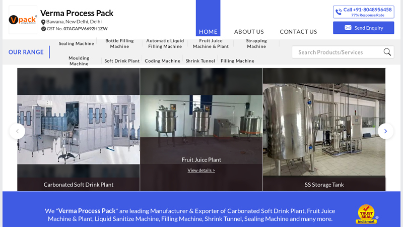 Sealing Machine and Bottle Filling Machine Manufacturer | Verma Process Pack, New Delhi