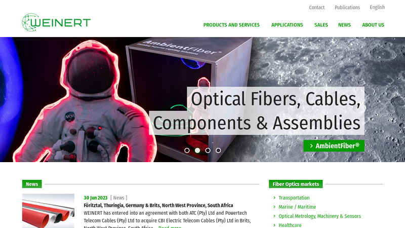 Optical fibers and cables // WEINERT Industries AG