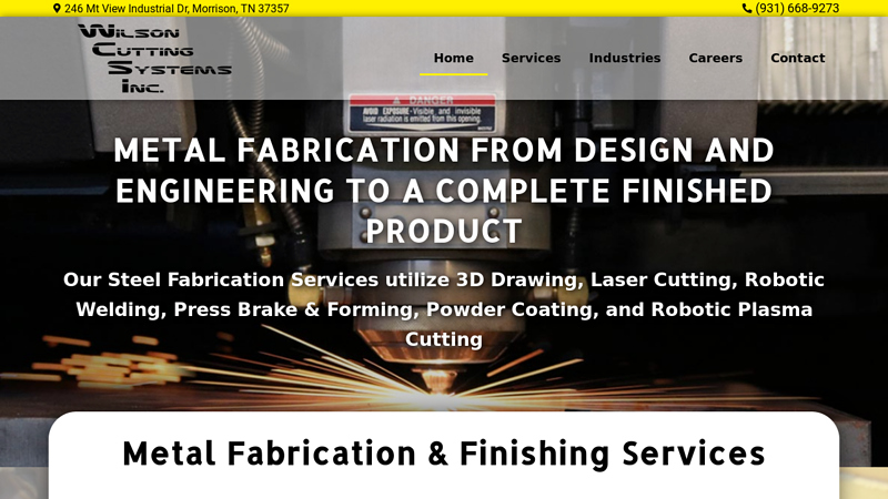 Precision Metal Fabricators Specializing in Laser Cutting, steel fabrication, welding, press brake, powder coating, shipping racks, robotic welding, and robotic plasma cutting for Middle Tennessee