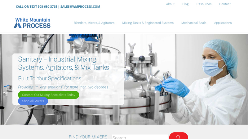 Industrial - Sanitary Mixing Systems, Agitators, & Mix Tanks