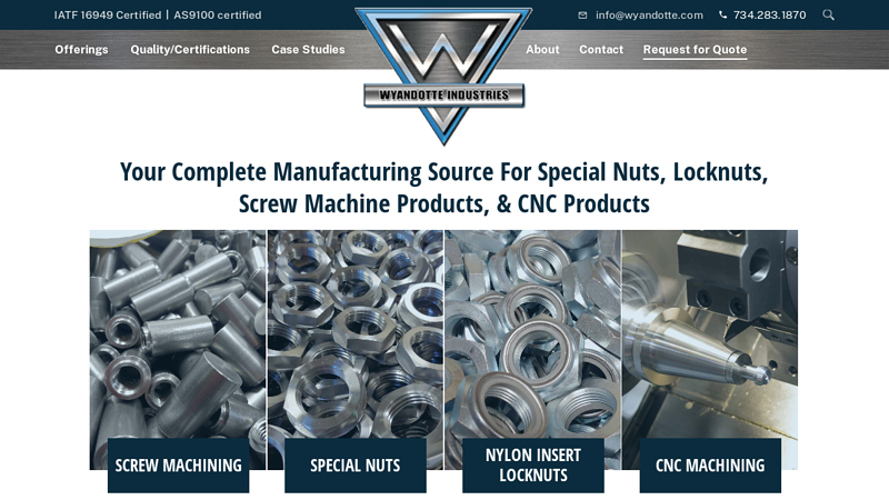 Manufacturer of OEM Specialty Nuts & Parts | Wyandotte Industries, Inc.
