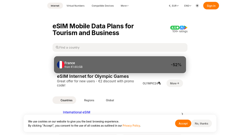eSIM Service - Prepaid Virtual SIM Cards for Travelers - Yesim