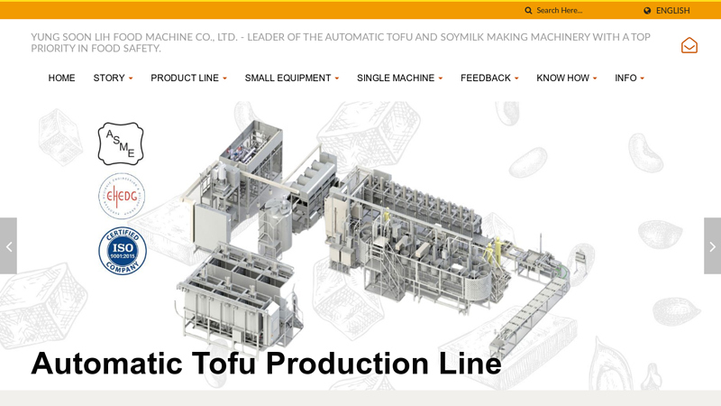 Tofu | Soy Milk | Soy Bean Processing Equipment and Production Line Supply | Yung Soon Lih Food Machine