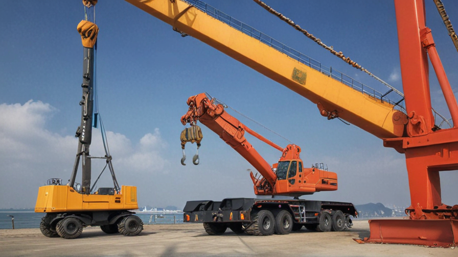 crane lifting excavator